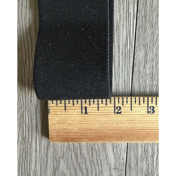 Vintage Womens Wide Elastic Belt Black Gold 80s Mobwife 15”-18” Unbranded - Picture 6 of 6